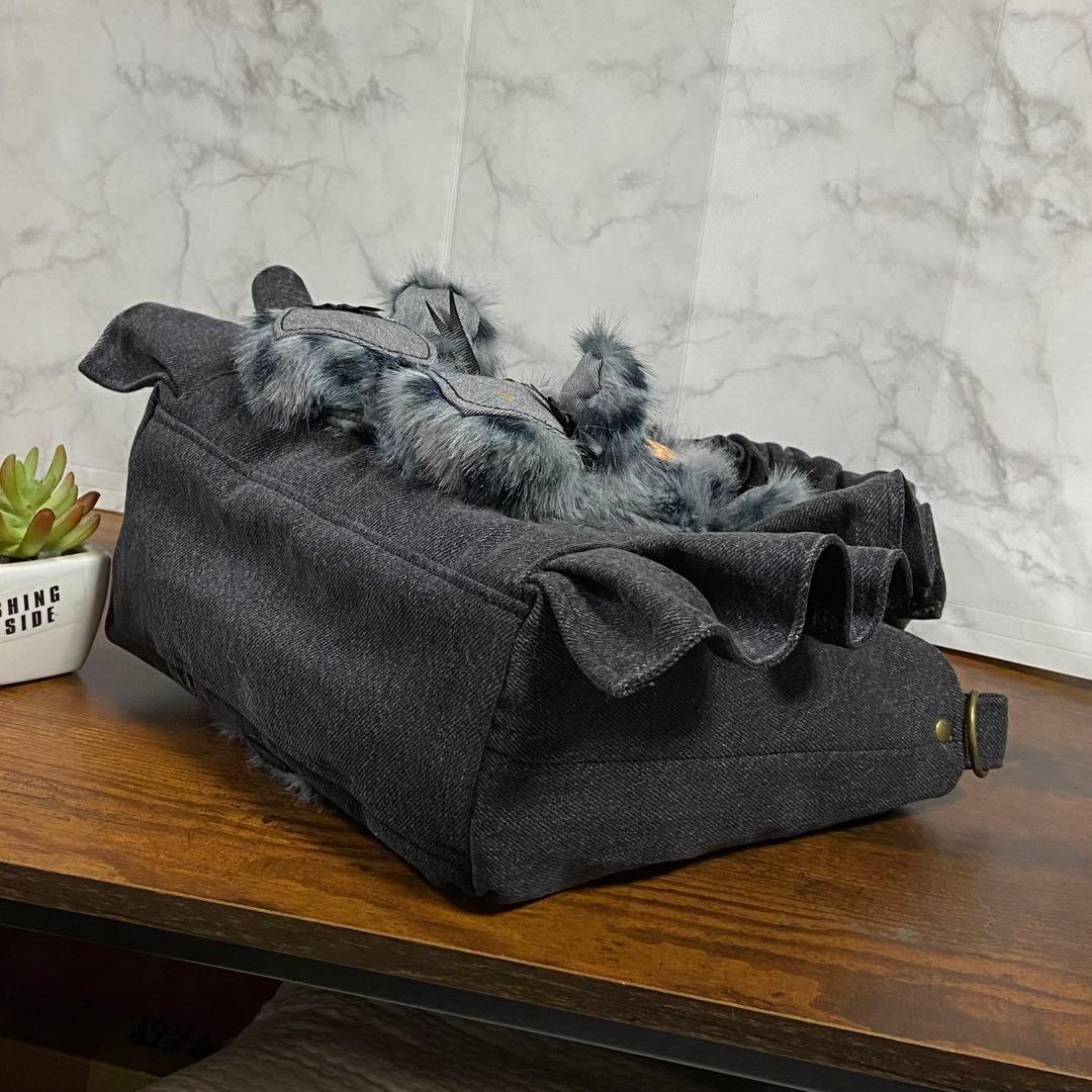 ま*ー様 コヤンイサムチョン デニムリメイク 【フリルトートバッグ】ハンドメイド