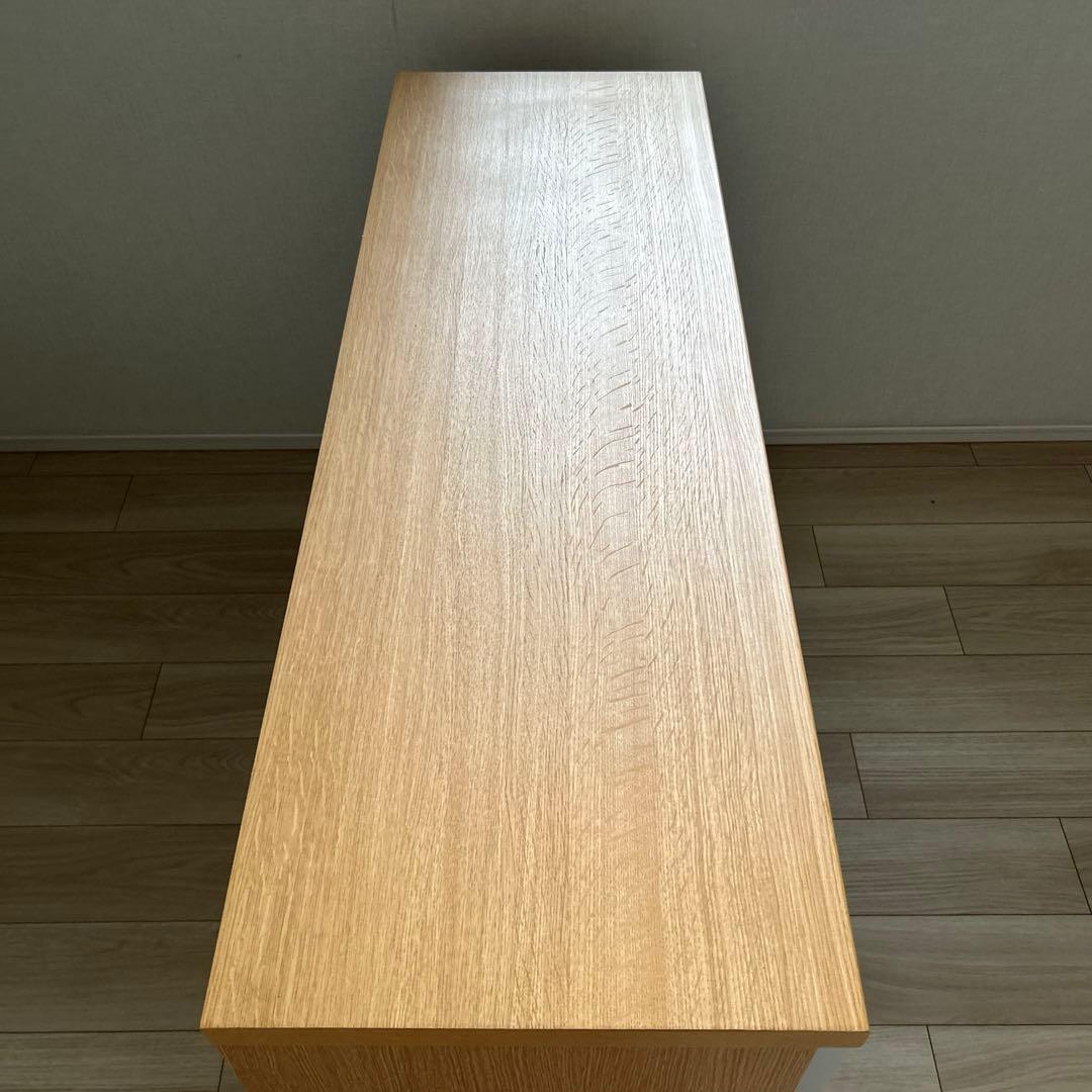 【たのめる便】ニトリサイドボード/食器棚　モデナ2 120LBR ガラス扉