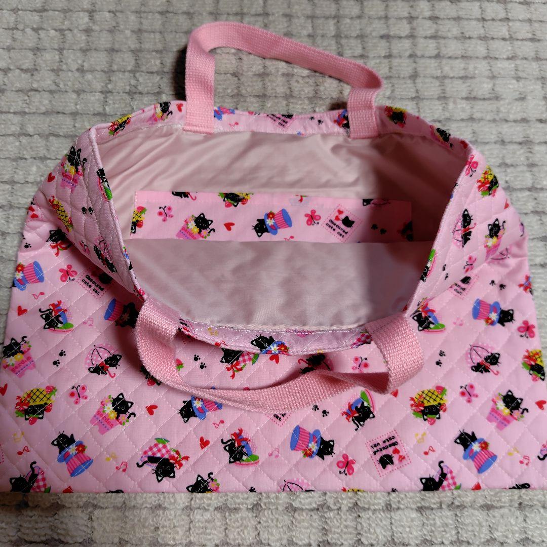 入園 入学準備に４点セットハンドメイド(ネコ柄 女の子)