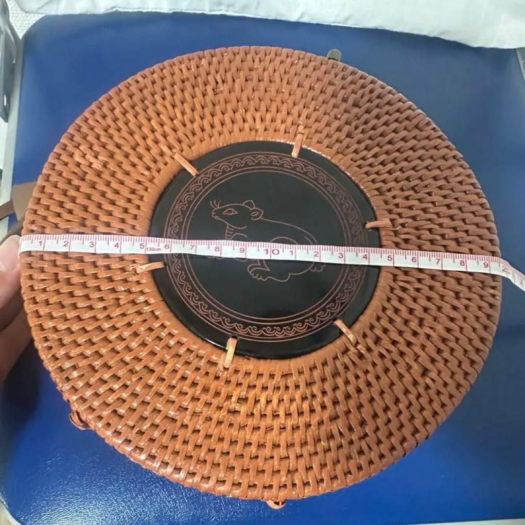 円形オレンジラタンバッグミャンマーブランド