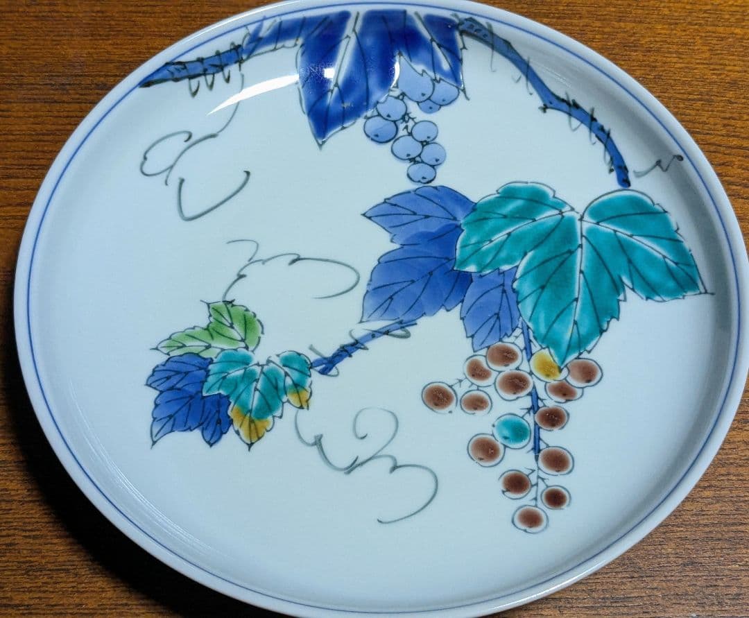 九谷焼　中皿　丸皿　葡萄　和食器　4枚　セット