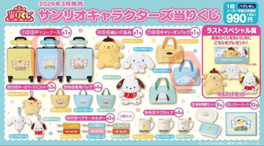 シナモンロールキャリーバッグ 小型 水色 一番くじ
