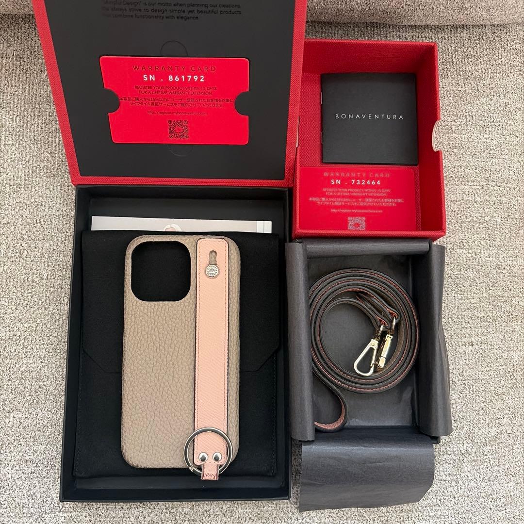 BONAVENTURA レザー iPhoneケース ストラップ付き（13PRO）
