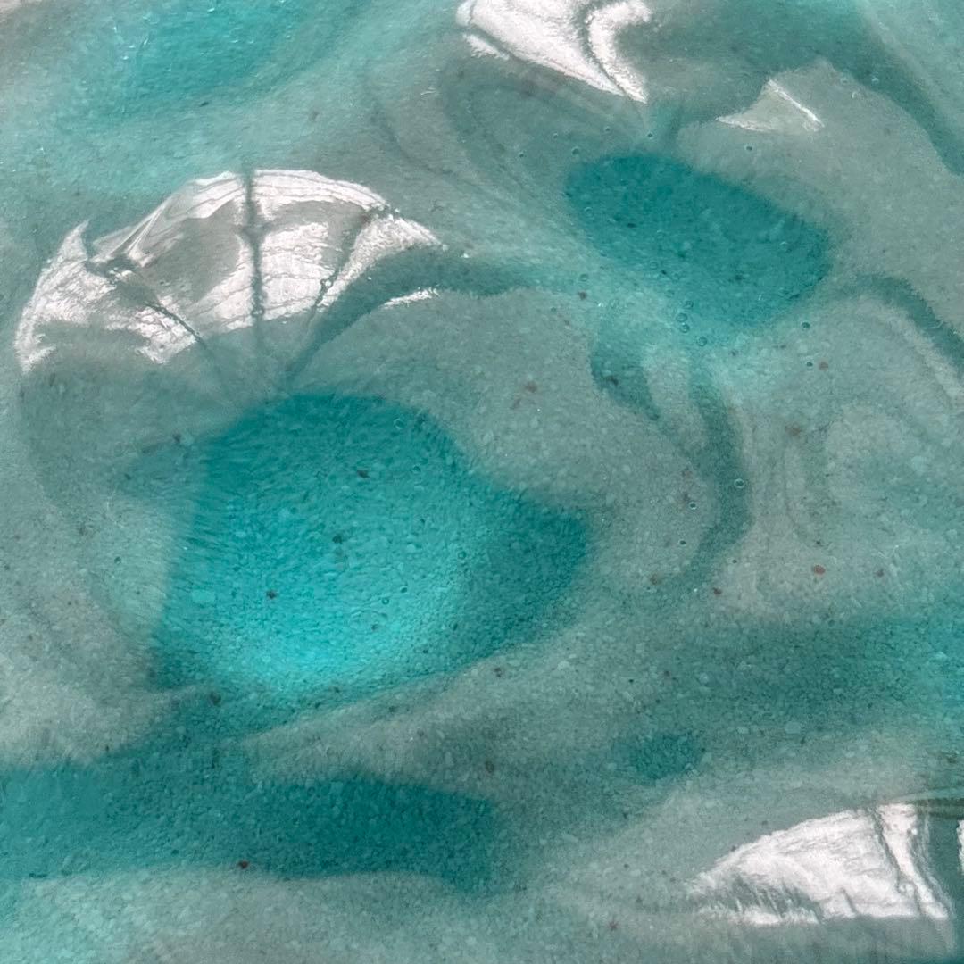 ★【訳あり】レジン　海アート　海のかけら　特大丸型　濃いブルー　No.1148