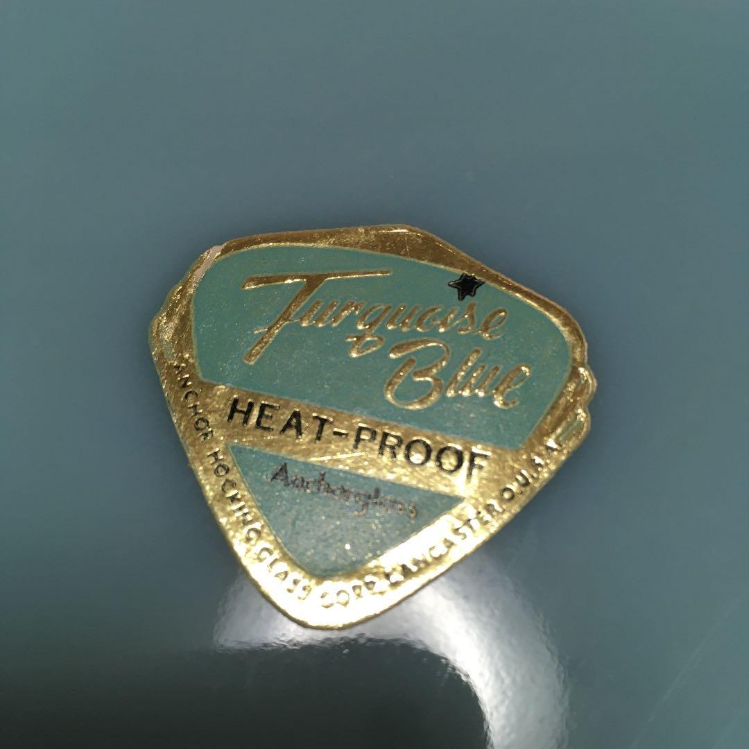【極美品】ファイヤーキング ディナープレート ターコイズブルー a995