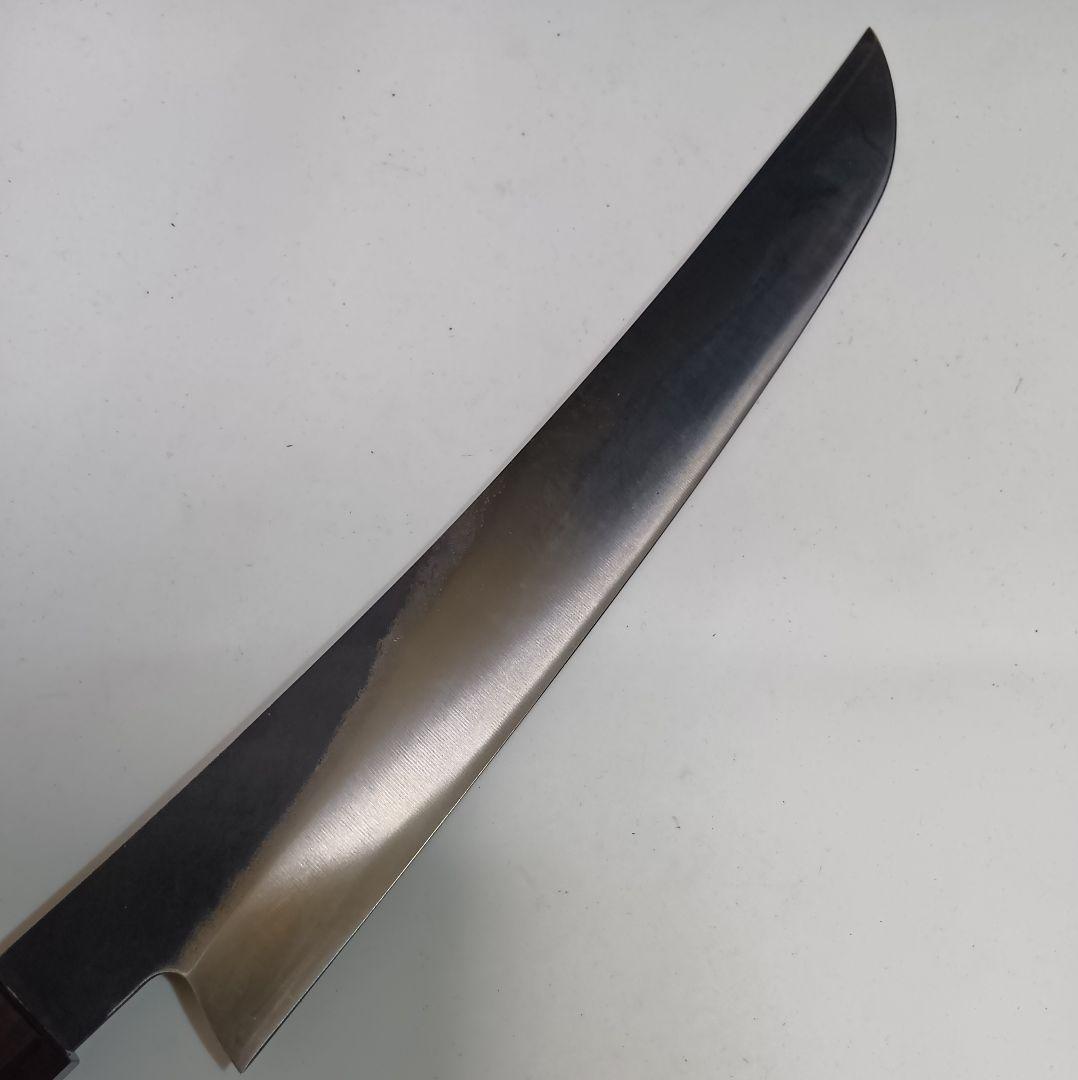 440C 高炭素鋼ステンレス 先丸 反り筋引 27cm 包丁黒檀オリーブ八角柄