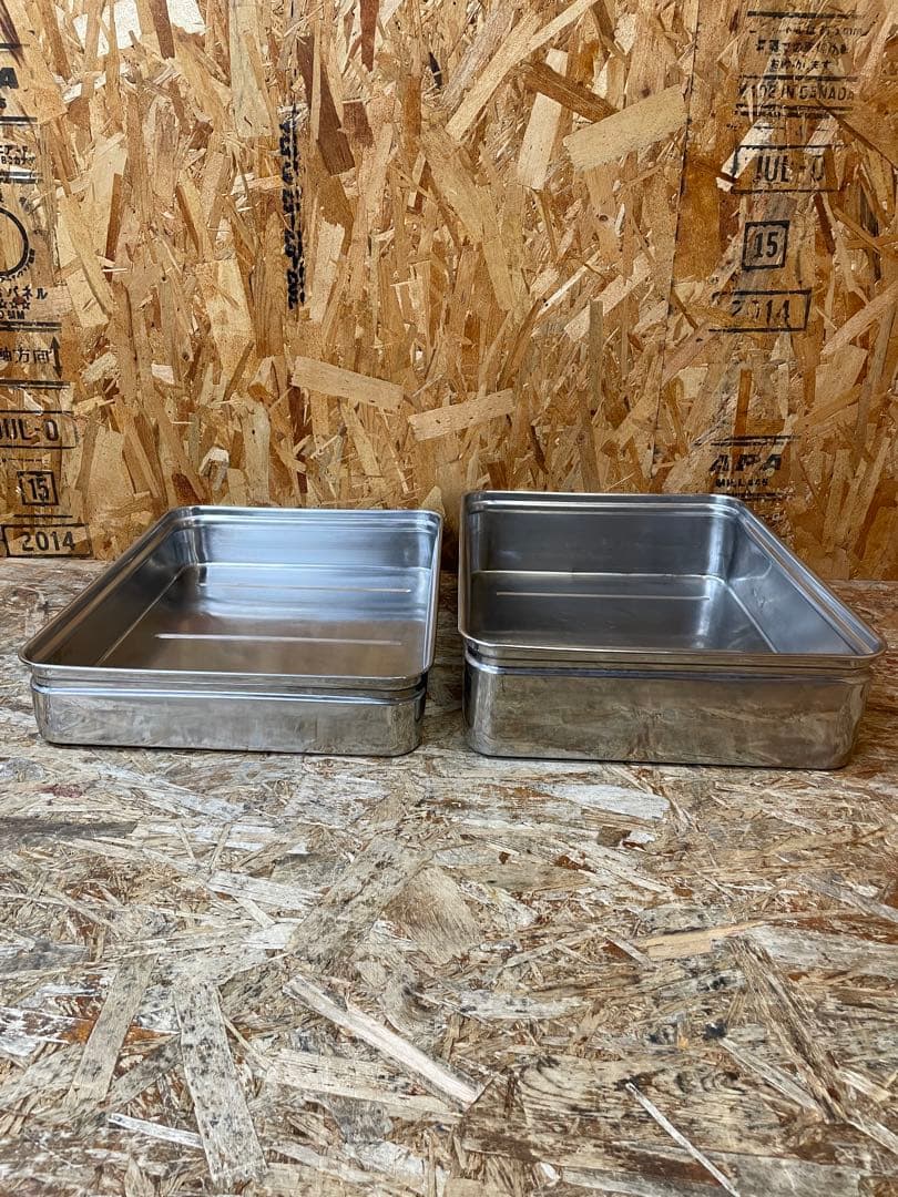 C(7839) 番重 中サイズ 2段 AG 18-8 ステンレス 業務用 厨房