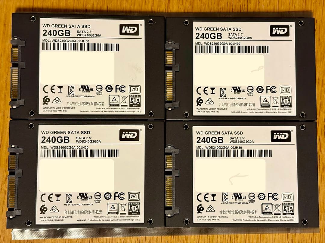 WD Green 240GB SATA SSD 4個セット