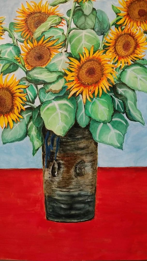 絵画 水彩画　向日葵3(原画)