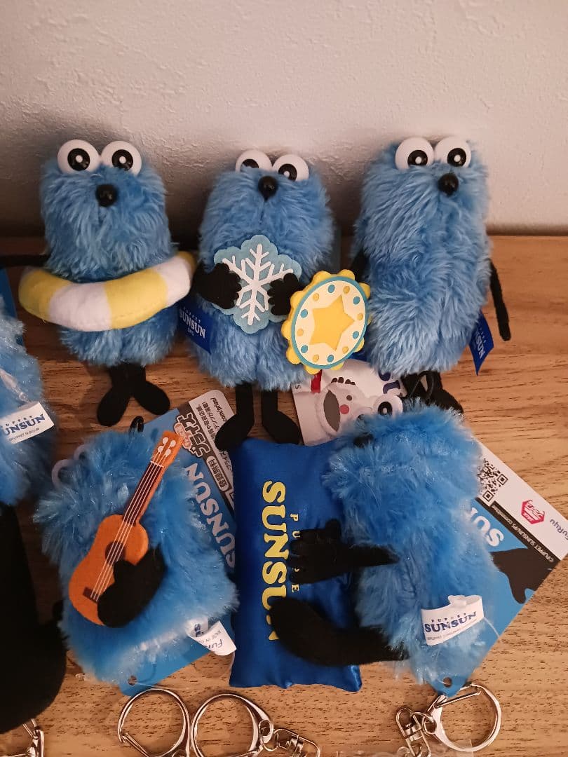 パペットスンスン　ノンノン　ぬいぐるみ　マスコット　キーホルダー　ミニ巾着