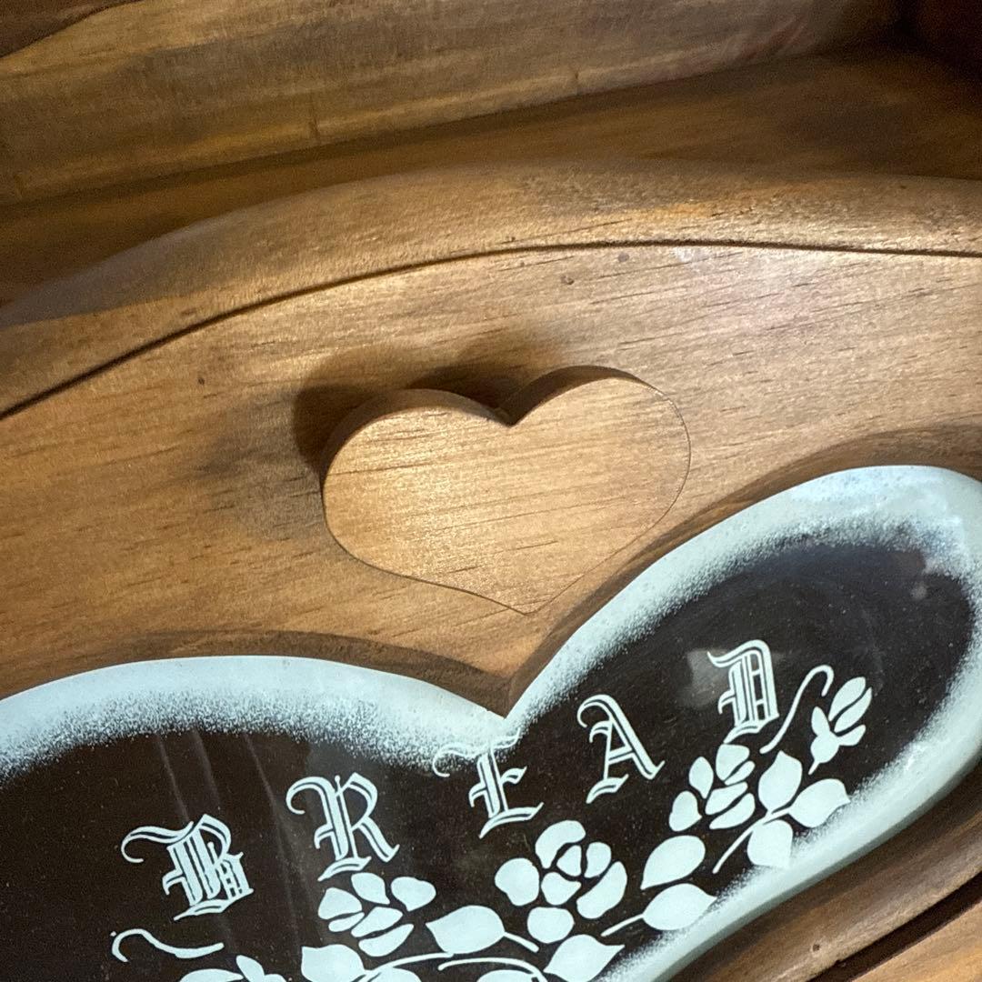 ハートローズ ブレッドボックスス ブラウン ハート型のガラスフレンチカントリー