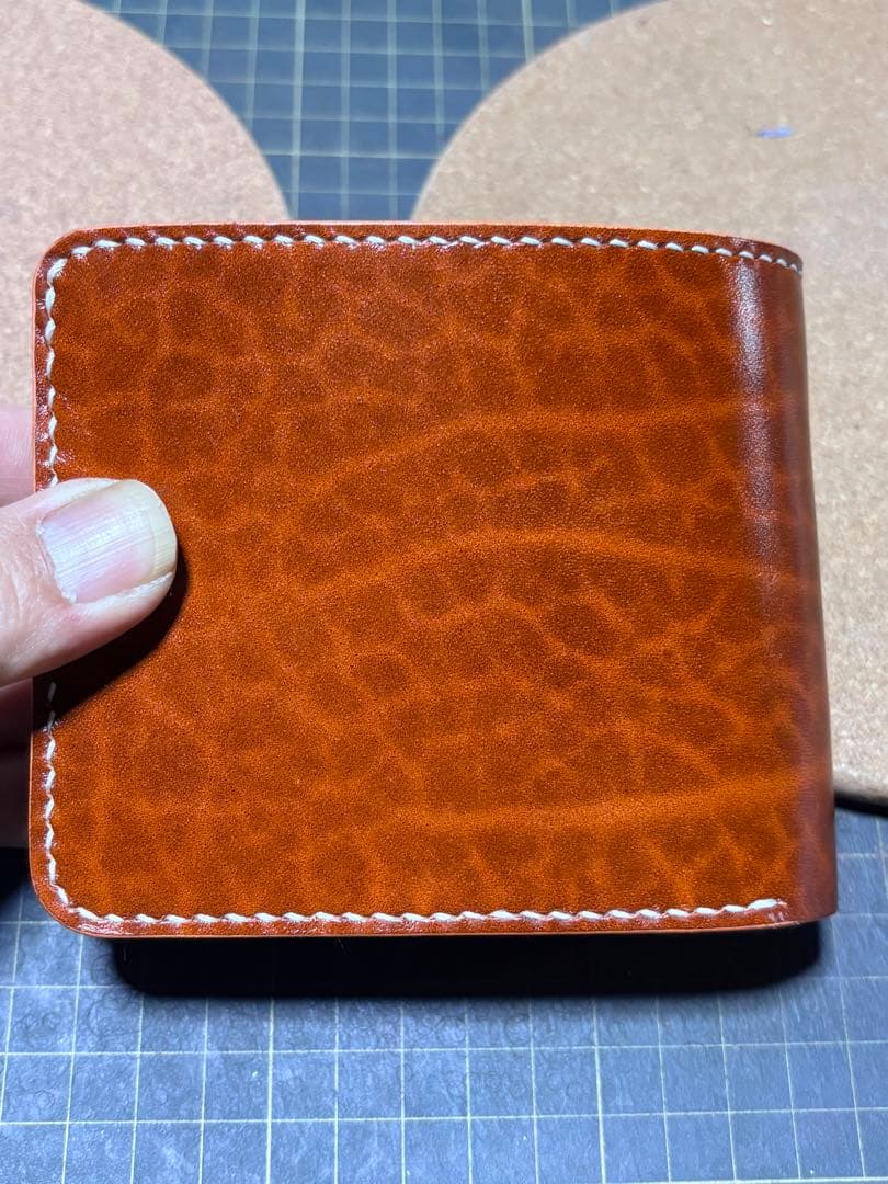 ハーフウォレット　ベルギー産ルガト　ハンドメイド
