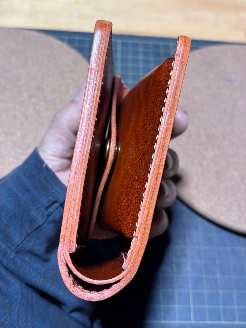 ハーフウォレット　ベルギー産ルガト　ハンドメイド