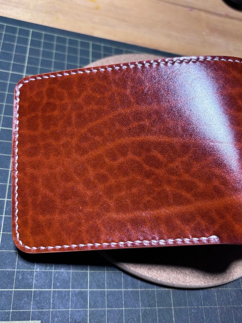 ハーフウォレット　ベルギー産ルガト　ハンドメイド