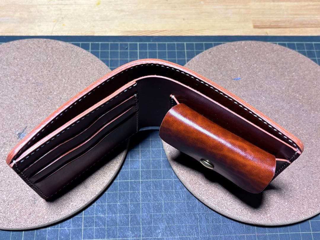 ハーフウォレット　ベルギー産ルガト　ハンドメイド