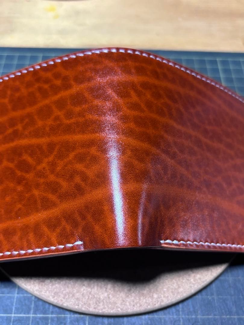 ハーフウォレット　ベルギー産ルガト　ハンドメイド