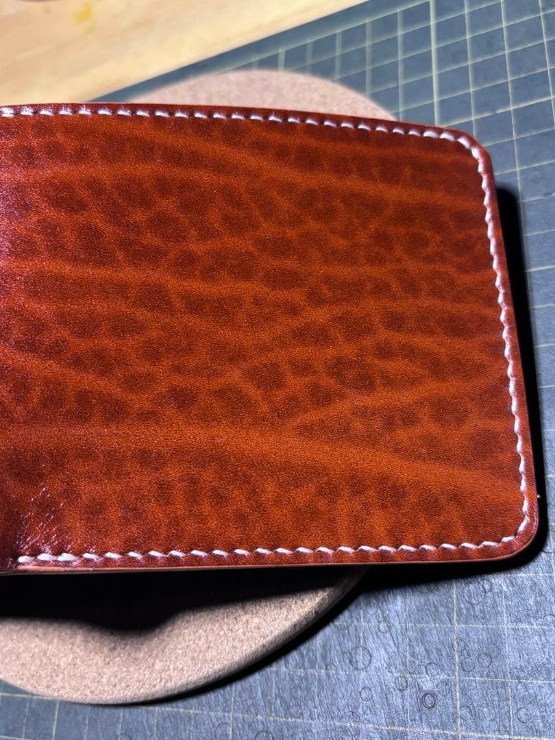 ハーフウォレット　ベルギー産ルガト　ハンドメイド