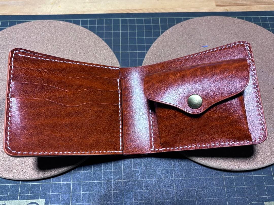 ハーフウォレット　ベルギー産ルガト　ハンドメイド