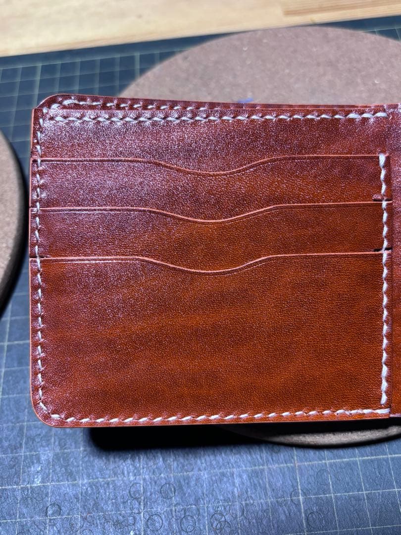 ハーフウォレット　ベルギー産ルガト　ハンドメイド