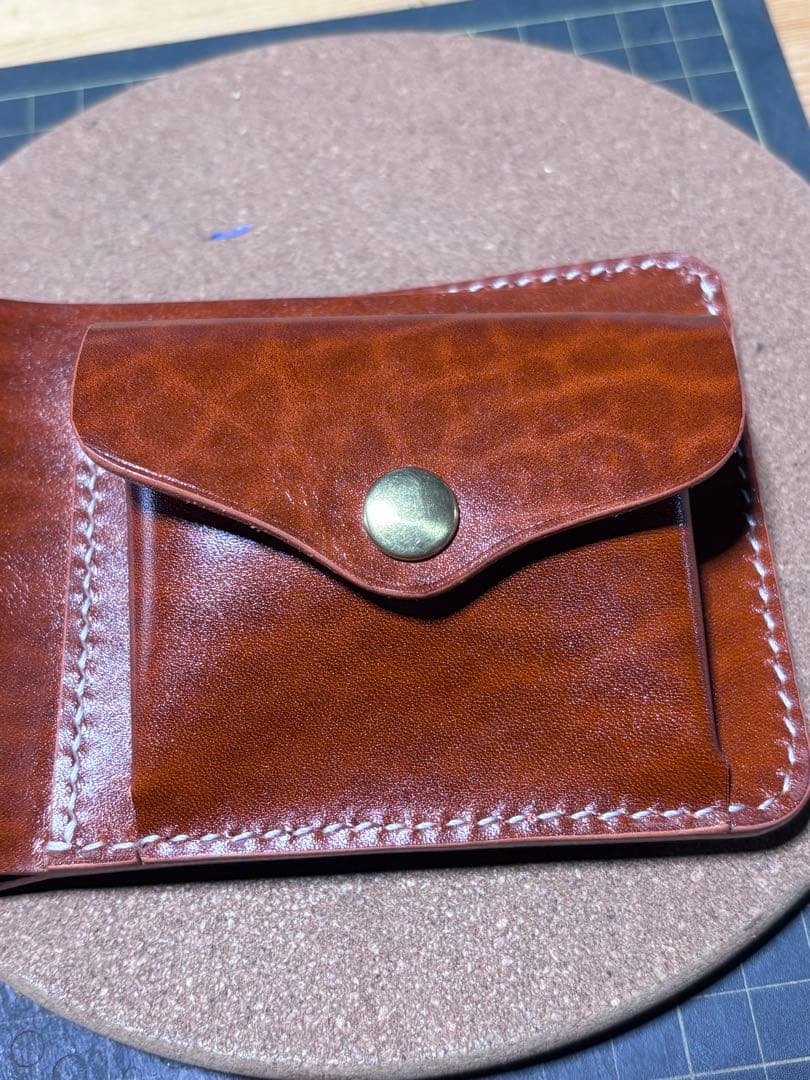 ハーフウォレット　ベルギー産ルガト　ハンドメイド