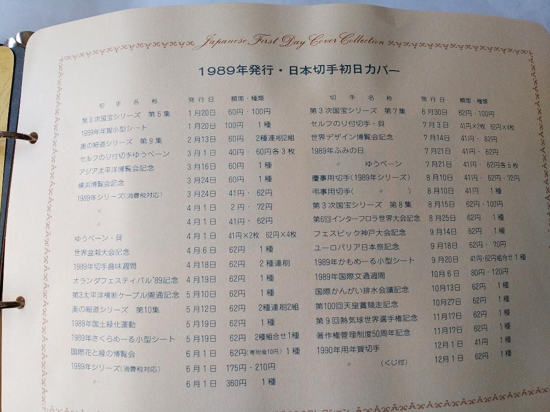 初日カバー 1989年 平成元年 巳年 記念切手 切手 43通 ファイル 新品