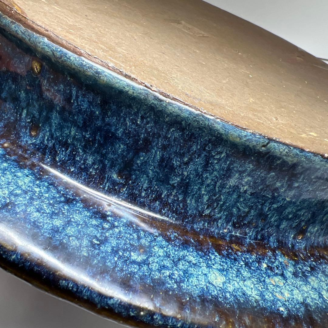 中国清時代　葛明祥造　なまこ釉大鉢　直径約37東Y8-0306☆2Fタルサオ