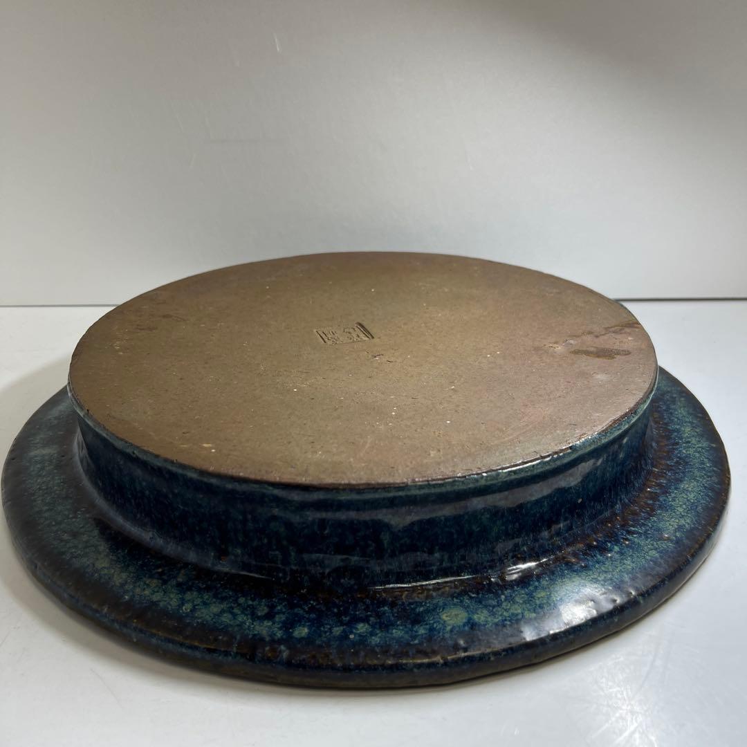 中国清時代　葛明祥造　なまこ釉大鉢　直径約37東Y8-0306☆2Fタルサオ