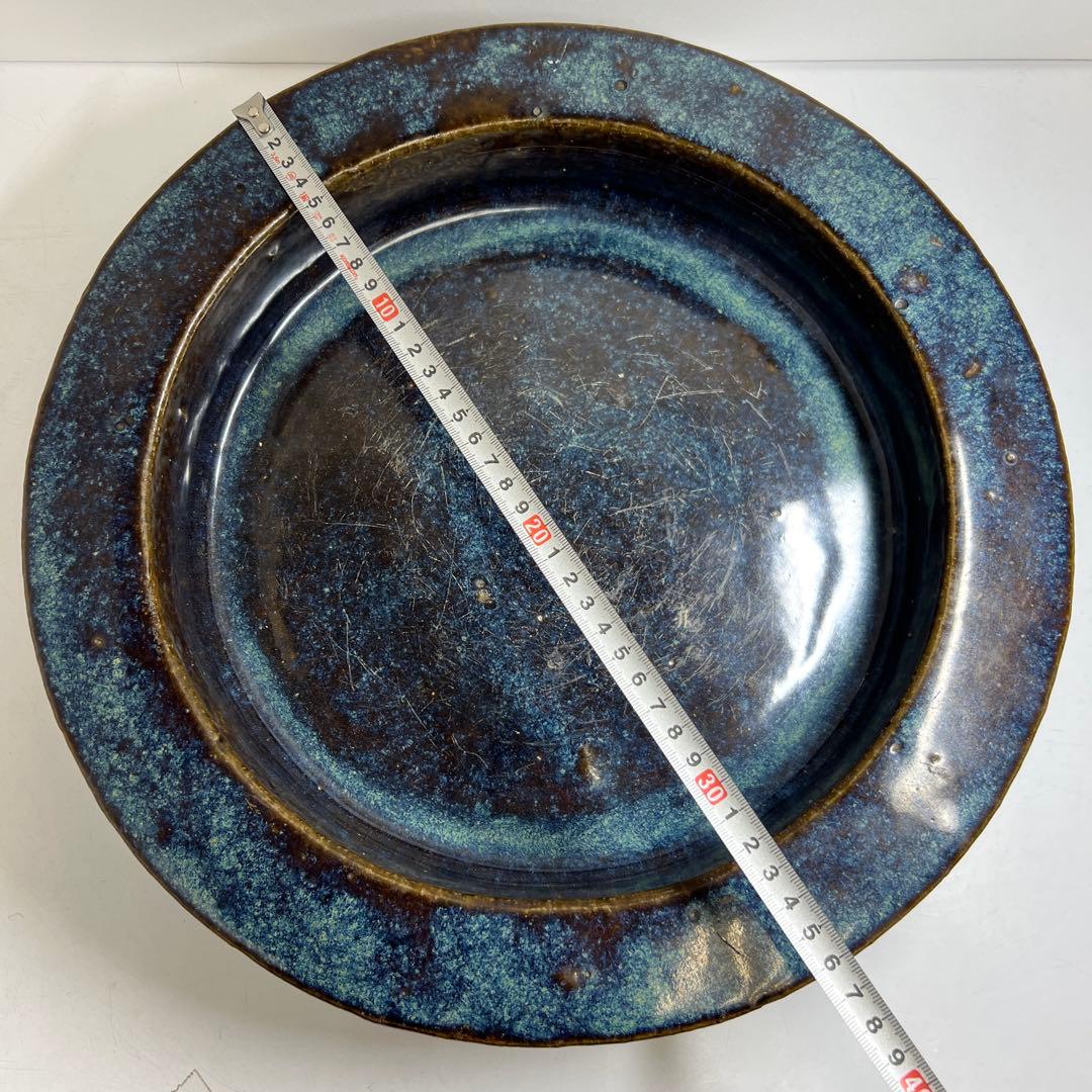 中国清時代　葛明祥造　なまこ釉大鉢　直径約37東Y8-0306☆2Fタルサオ