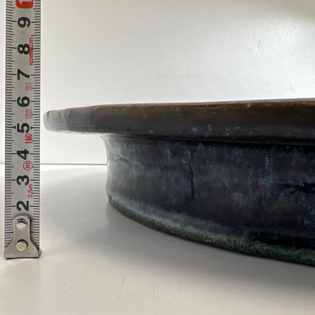 中国清時代　葛明祥造　なまこ釉大鉢　直径約37東Y8-0306☆2Fタルサオ