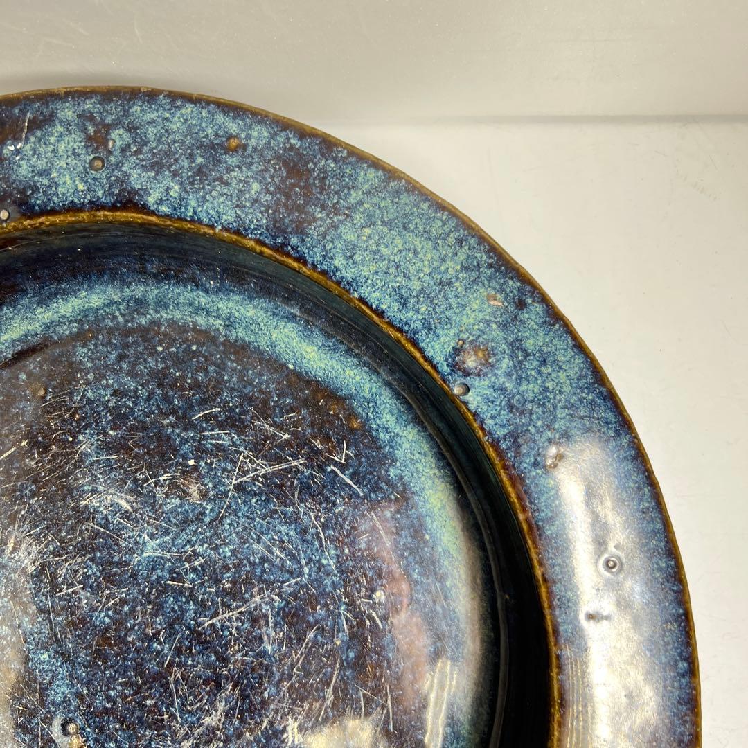 中国清時代　葛明祥造　なまこ釉大鉢　直径約37東Y8-0306☆2Fタルサオ