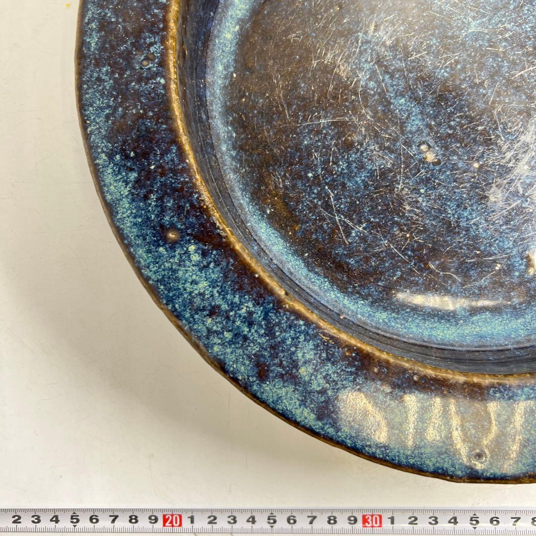 中国清時代　葛明祥造　なまこ釉大鉢　直径約37東Y8-0306☆2Fタルサオ