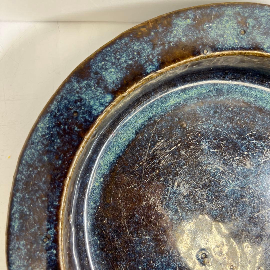 中国清時代　葛明祥造　なまこ釉大鉢　直径約37東Y8-0306☆2Fタルサオ