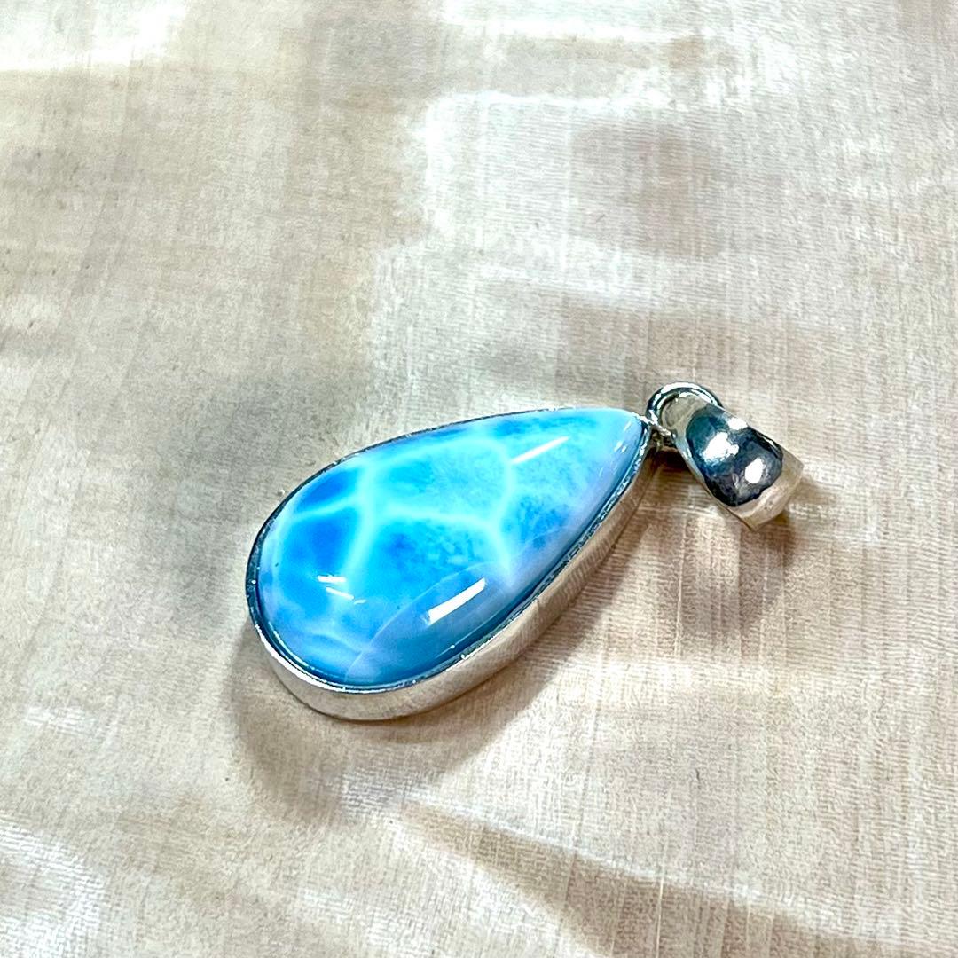 高品質　ラリマー　ペンダント　ネックレス　silver925 3-31