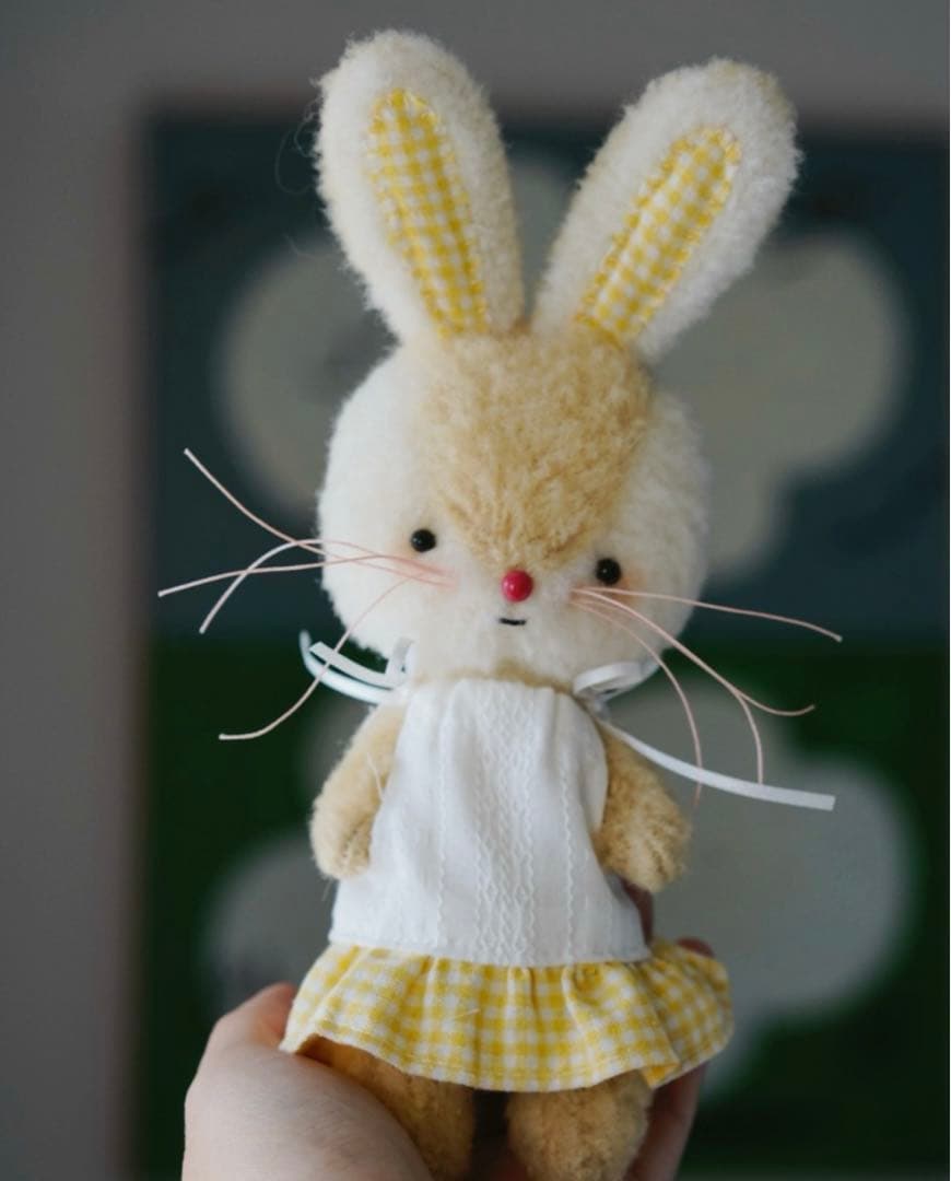 長いお耳のうさぎちゃん ぬいぐるみ アーティストベア 海外作家様 ハンドメイド