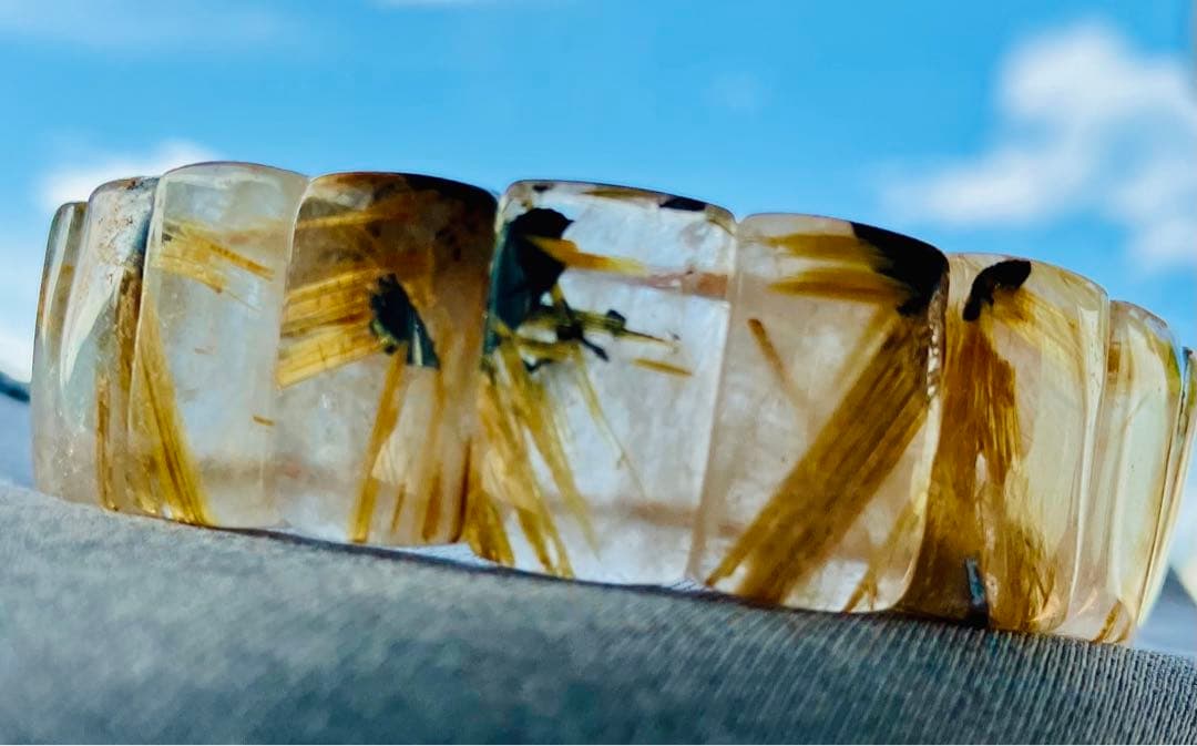 破格 太陽放射タイチンルチルバングル 56g