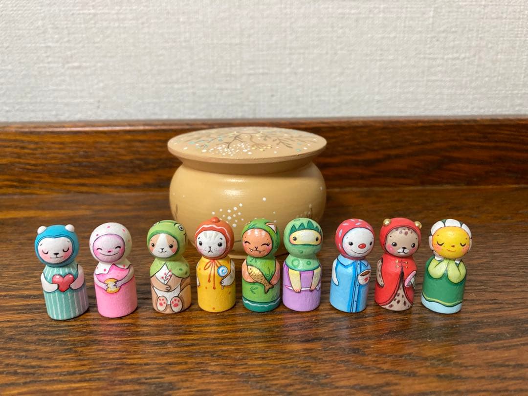 ひな祭りセール♪ロシア雑貨☆アニマルキット9個&Box付 マトリョーシカ