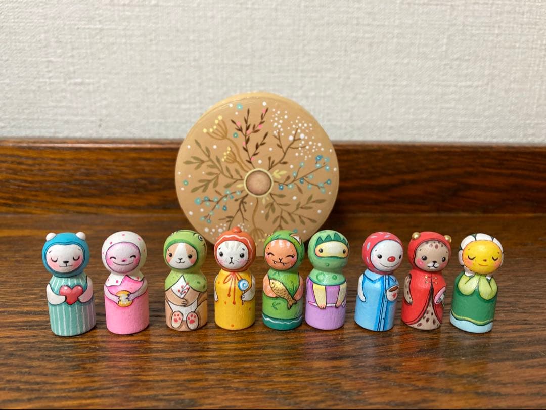 ひな祭りセール♪ロシア雑貨☆アニマルキット9個&Box付 マトリョーシカ