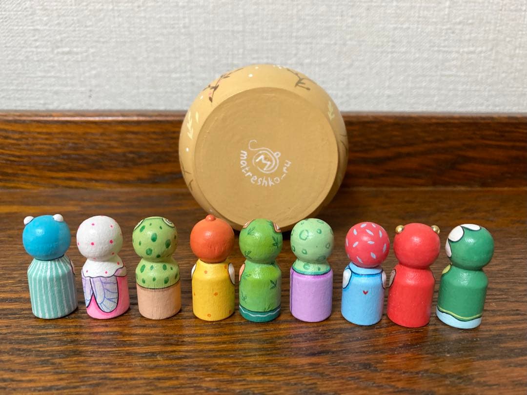 ひな祭りセール♪ロシア雑貨☆アニマルキット9個&Box付 マトリョーシカ
