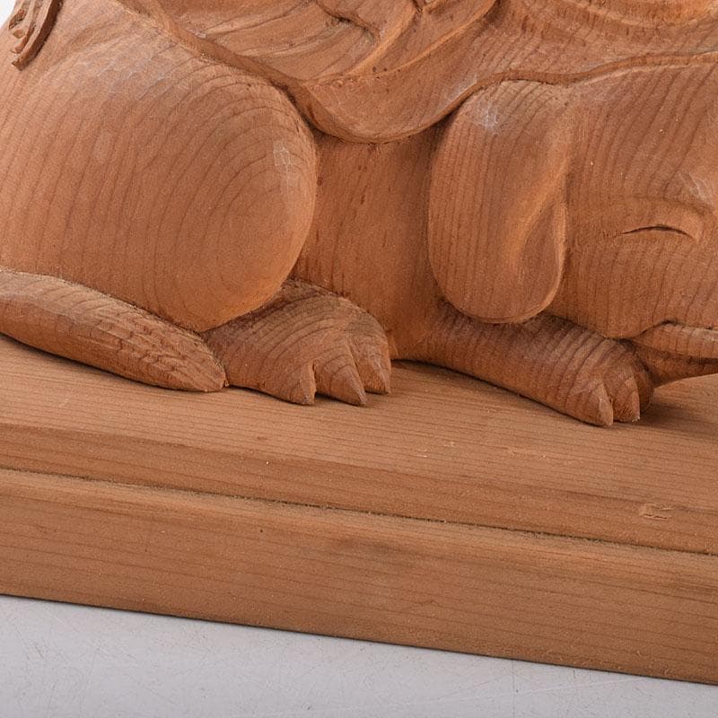 mi　仏教美術　木彫　普賢菩薩像　仏像　置物　共箱　V　7995