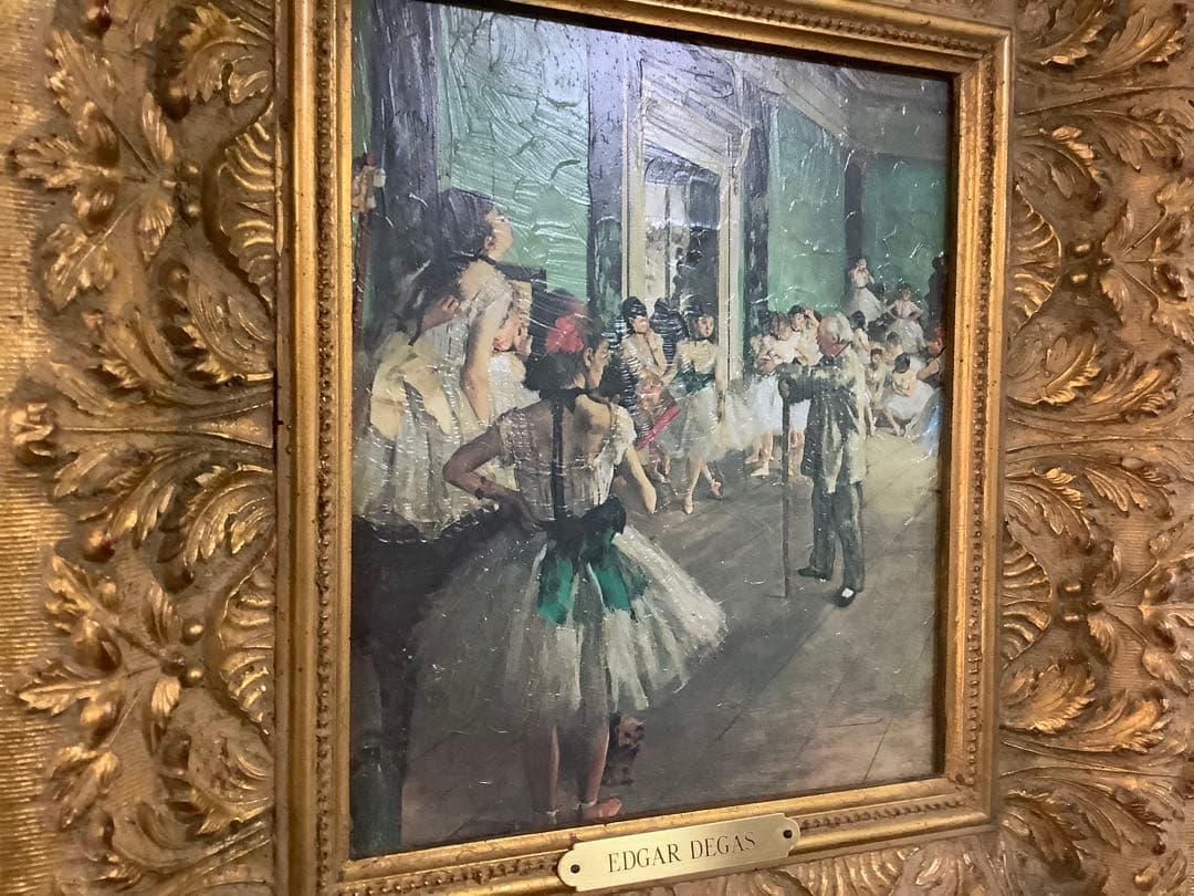 エドガー　ドガ Edgar Degasバレエ教室 複製画 額付き　バレリーナ油絵