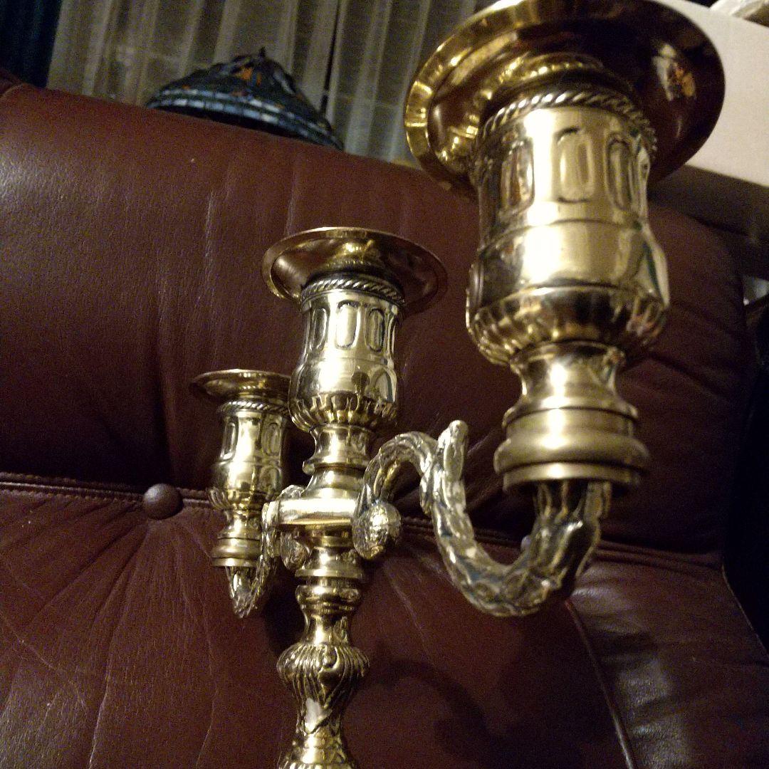 キャンドル立て 大型 ３灯 立て イタリア製 真鍮製 貴重品