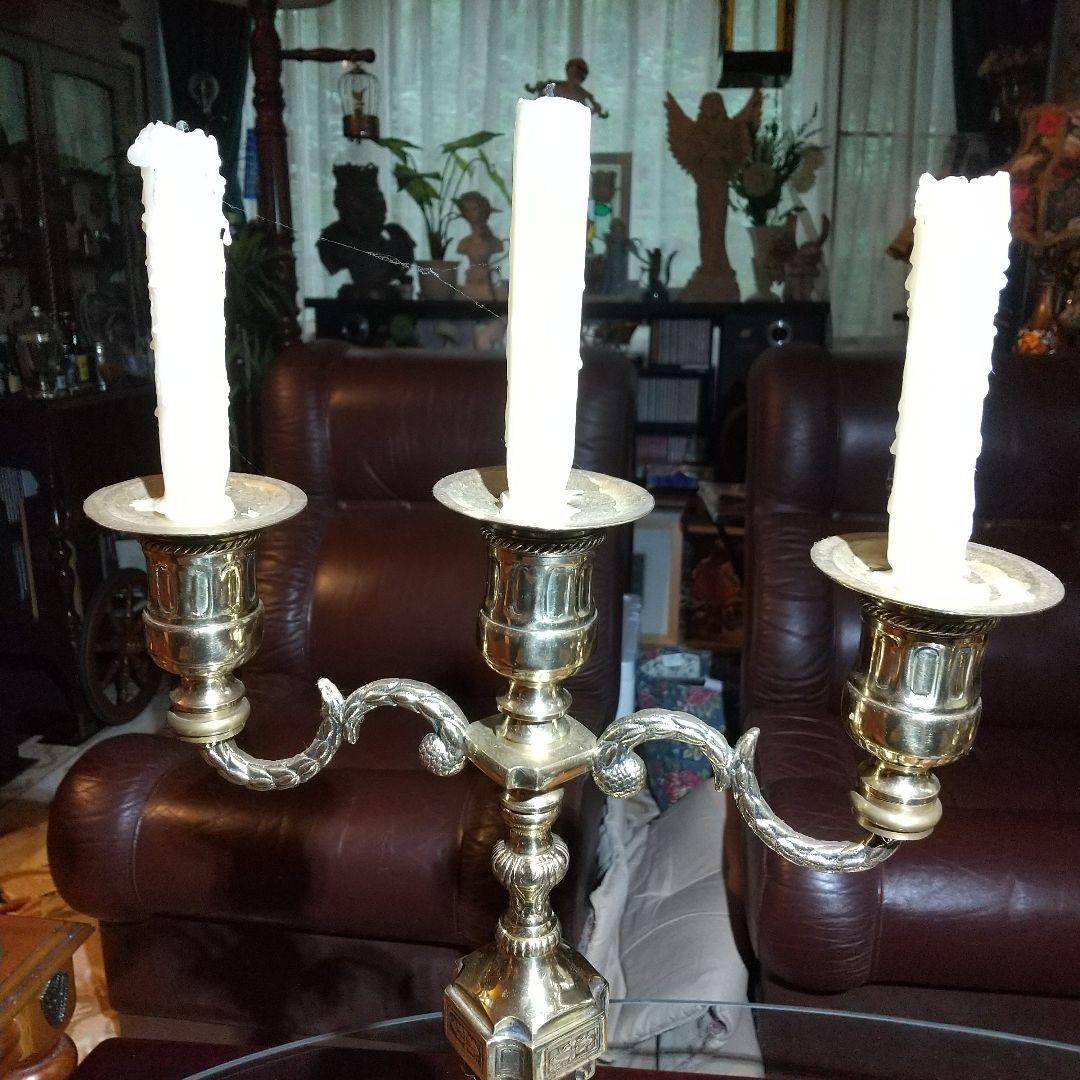 キャンドル立て 大型 ３灯 立て イタリア製 真鍮製 貴重品