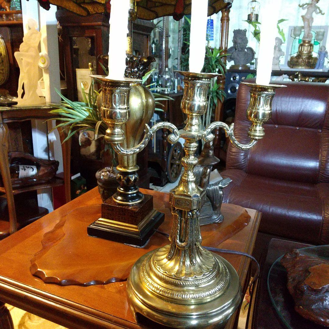 キャンドル立て 大型 ３灯 立て イタリア製 真鍮製 貴重品
