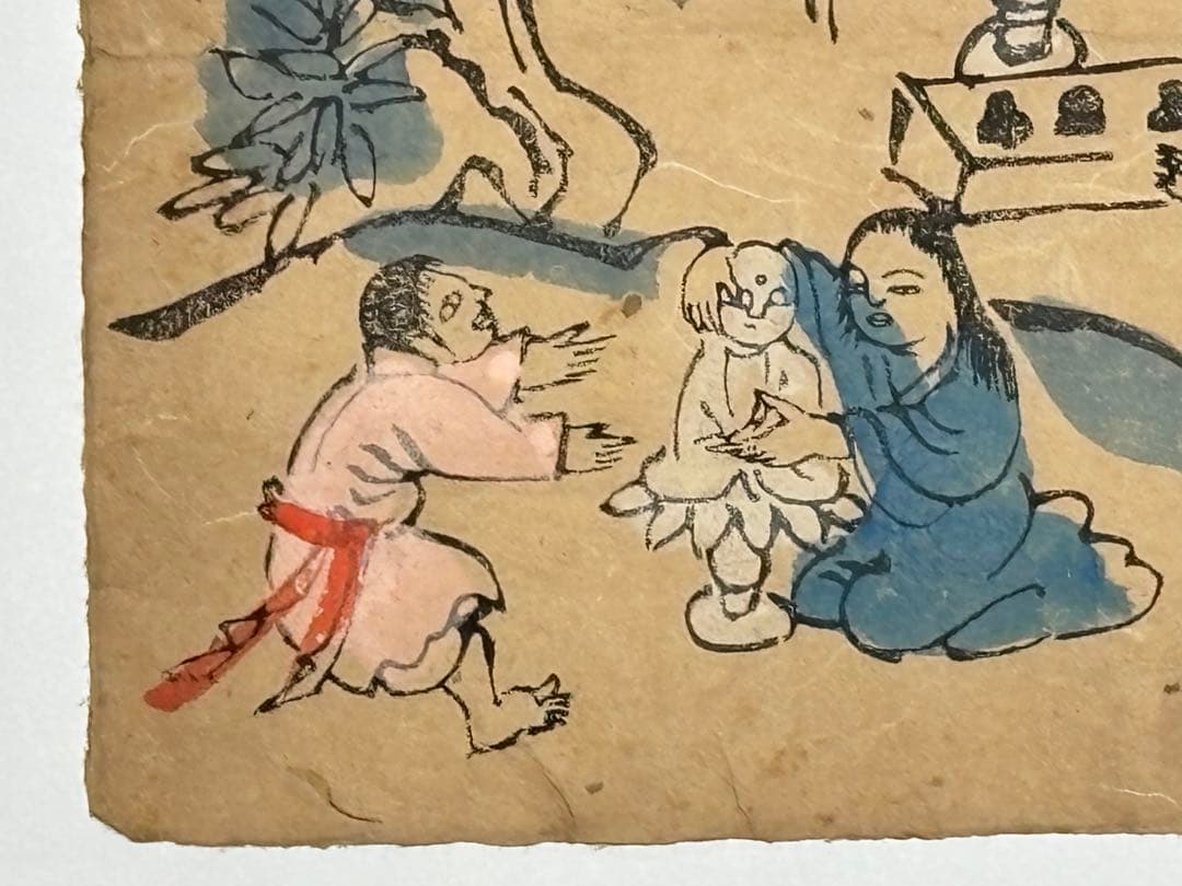 「合羽刷り 弘法大師木版画」江戸時代 4種4枚|木版刷り 空海 真言宗 高野山