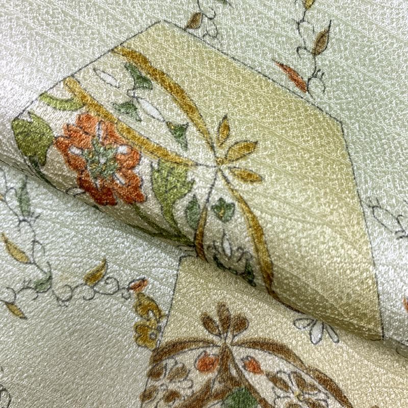 512ag61□七五三 七歳 女児 着物&袋帯&長襦袢 金彩 亀甲 メロン色□