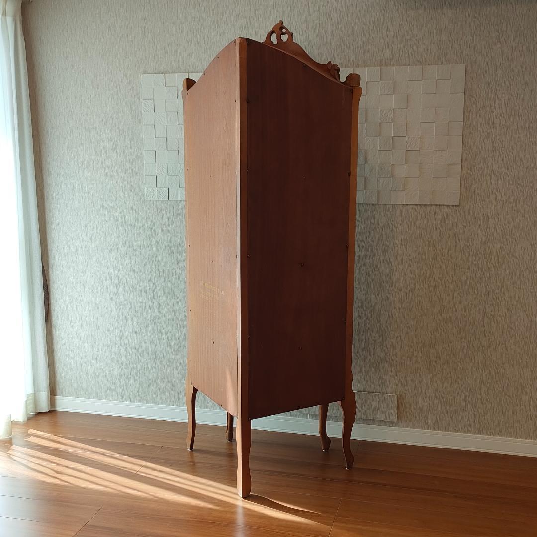 アンティーク　コーナーキャビネット　ガラスショーケース　猫脚