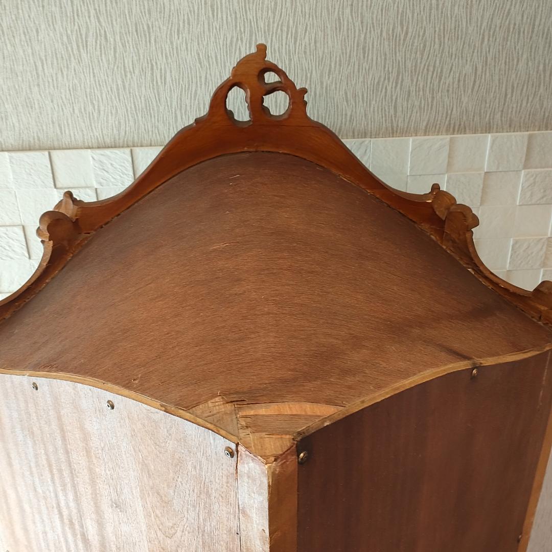 アンティーク　コーナーキャビネット　ガラスショーケース　猫脚