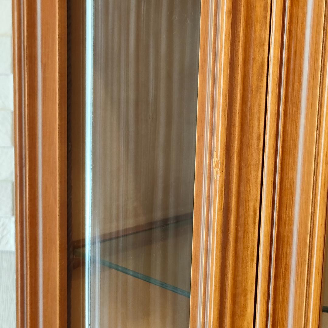 アンティーク　コーナーキャビネット　ガラスショーケース　猫脚