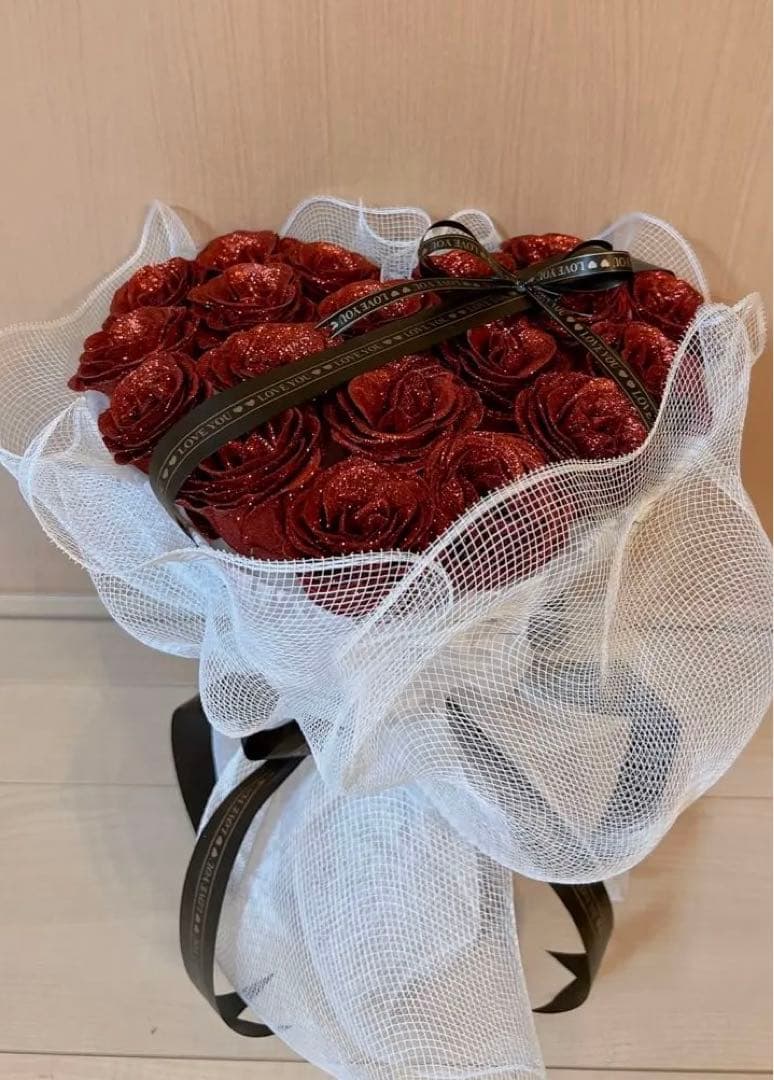 ハート形花束ソープフラワーローズ 19本　卒業プレゼント