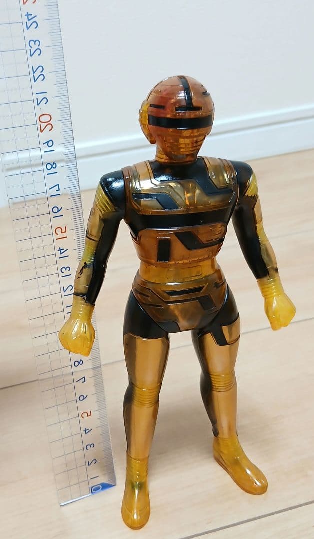 ポピー　宇宙刑事ギャバン　飴色スケルトン　ソフビ　光るギャバン　昭和レトロ蒸着